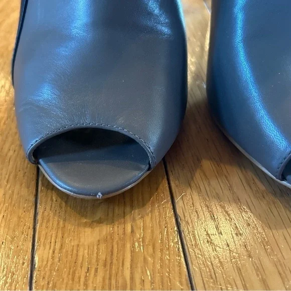 Ann Taylor Cara Crisscross Peep Toe Leather Sandals Heels Black Tan Women’s 7.5 - Picture 3 of 10